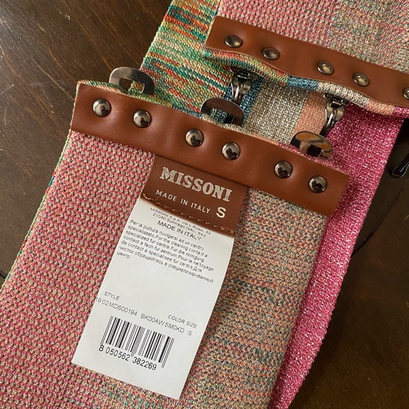 Missoni Belt Pink Striped Lurex Belt Small - Picture 2 of 3